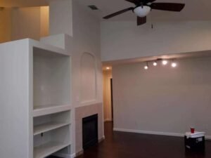 Interior of the house painted white, looks beautiful