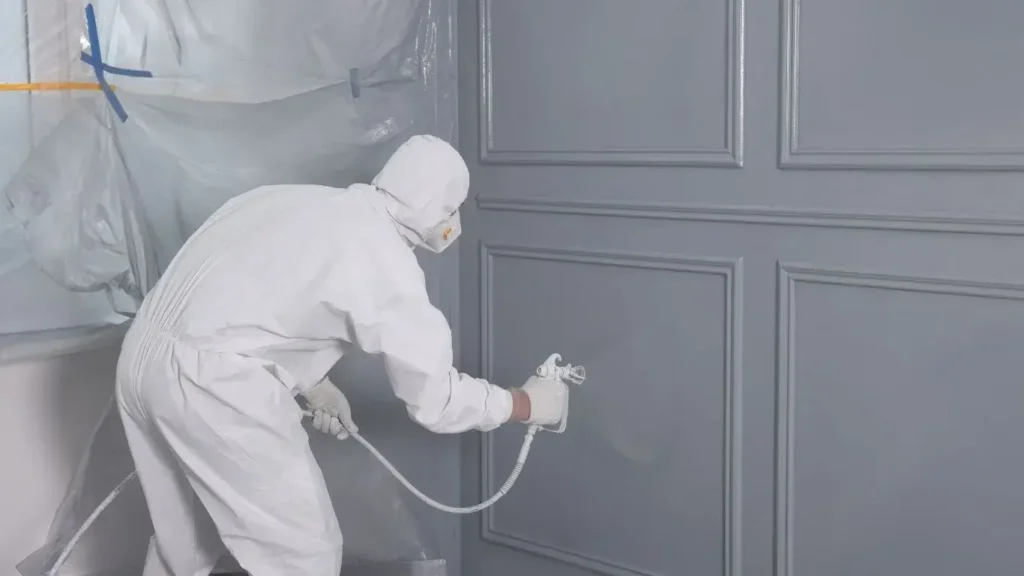 spray paint exterior home by professional painter (1)